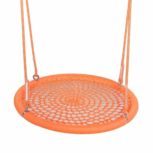 LXHELIVERY Kids Outdoor Nest Disc Swing - Durable Frame With Rope Hanging Kit For Rocking Chair, Amusement Park Play Set Swings(Orange,90cm/2.9ft)