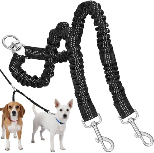 Double Dog Leash, Dog Leash for 2 Dogs Strong Elasticity