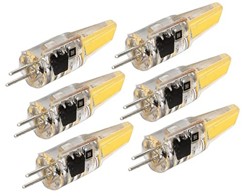 Omabeta Lampadina G4 LED COB Gel di Silice di Alta qualità 6 Pezzi 6 W 500 Lm Facile da Installare per Lampada da Tavolo a Soffitto 220 V (Bianco caldo)