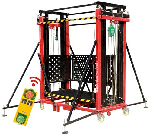 Plataforma de andamio eléctrico con soporte de carga de 660 libras, plataforma de andamio móvil plegable, elevador eléctrico totalmente automático (6 metros) (8 m)