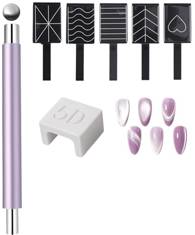 hommova 7-Piece Cat Eye Magnet– Ultra-Strong Double-Head Magnetic Wand with Round Bead, Multi-Effect Tools for Cat Eye Gel Polish, DIY Nail Art at Hom