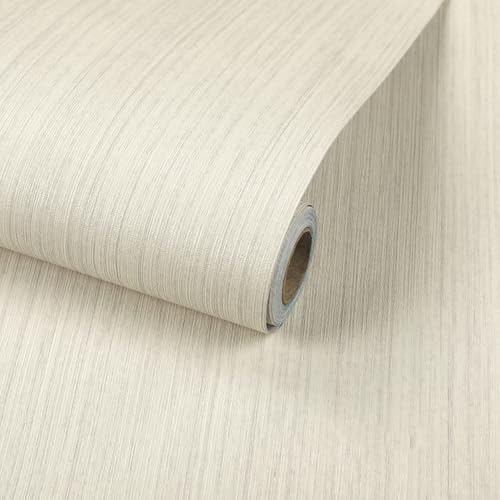 Douthfolle Beige Grasscloth Wallpaper, 40 x 500 cm Peel and Stick Wallpaper Texture Contact Paper Fabric Self Adhesive Wallpaper Self Adhesive Furniture Covering for Living Room,Bathroom,Cabinets