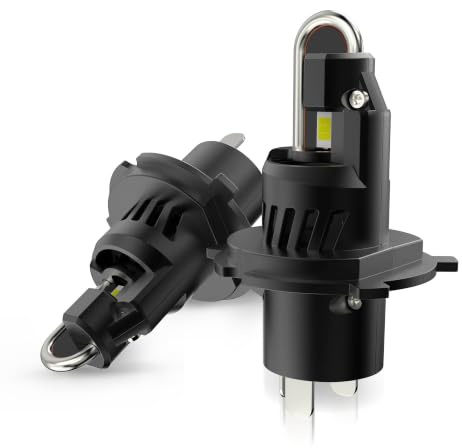 MALCUANA A8-H11 H4 Lampe Auto 12V 60W, H4 Auto Scheinwerfer Birne,6000K Extra Hell, Abblend- & Fernlicht, Fehlerfrei, Intelligente Temperaturregelung 2 Stück Weiß