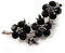 Avalaya Broche Fleur en Cristal Swarovski (Argent & Noir Jais)