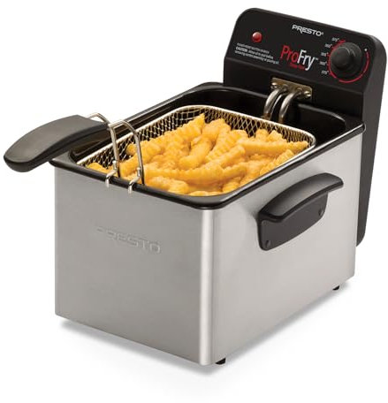 National Presto 05461 - Freidora de acero inoxidable Pro Fry con elemento de inmersión, plata, 39,1 x 29,5 x 26,9 cm