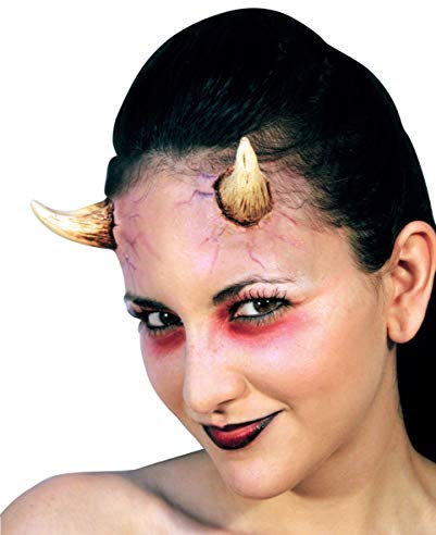 Horror-Shop Dämonen Hörner Latexapplikation Inhalt 2 Stück - Beige/Braun