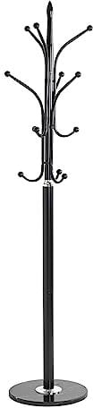 HAKU Möbel Garderobenständer chrom, schwarz, Marmor, Metall - Maße: H 179 cm x Ø 40 cm, Style: Modern