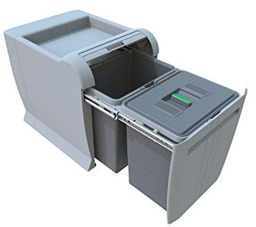 ELLETIPI City PTA 4045B Poubelle de tri sélectif extractible pour Base, Gris, 35 x 47 x 44 cm