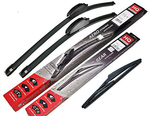 HQ Automotive Escobillas limpiaparabrisas para Citroen C4 Aircross (2012 y posteriores) Mitsubishi Asx (2010 y posterior) Kit delantero y trasero, Ad02-421|Hq10B