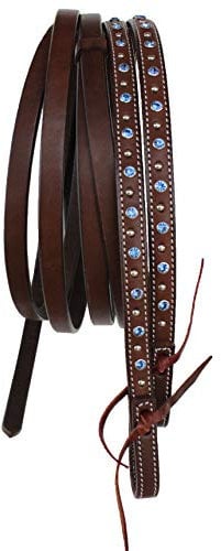 CHALLENGER Horse Western 66RT22RB Spaltleder-Zügel, Blau, 2,1 m