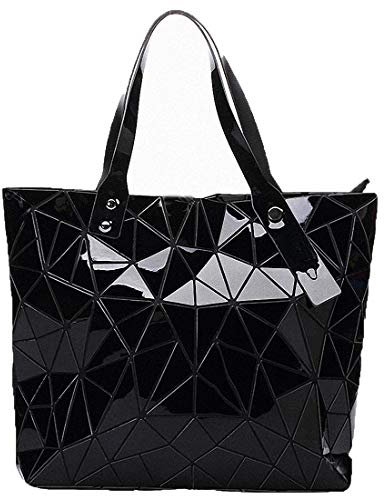 Ulalaza Geometric Lattice Top-Handle Handtasche für Frauen Matte Tote Purse Handtaschen Geometry Shoulder Bag
