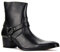COWSDELLA Stivali da uomo in pelle Stivali da Moto da Cowboy con cerniera Chukka Tacco Casual Stivaletti JY002，Fibbia nero，US9(EU42)