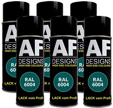 Alex Flittner Designs Spraydose RAL6004 BLAUGRUEN seidenmatt, seidenmatt | 6er Pack RAL Spraydosen a 400 ml pro Dose