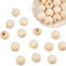 PandaHall 30 Pcs 30mm Natürliche Unvollendete Holzabstandsperlen Großes Loch Runde Kugel Holz Lose Perlen Für Handwerk DIY Schmuck Armband Herstellung Weihnachtsdekoration