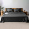LINENWALAS Parure de lit 4 pièces 100 % bambou, 300 fils au pouce carré, draps de lit doux et soyeux et rafraîchissants pour les soins de la peau (double, gris anthracite)