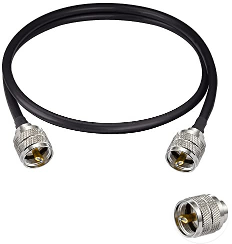 Vecys PL 259 Cavo UHF Maschio PL-259 a UHF Maschio PL-259 Cavo coassiale a bassa perdita Cavo UHF Jumper PL-259 RG58 20/50CM per Walkie Talkie CB Radio SWR Metro Analizzatore Antenna
