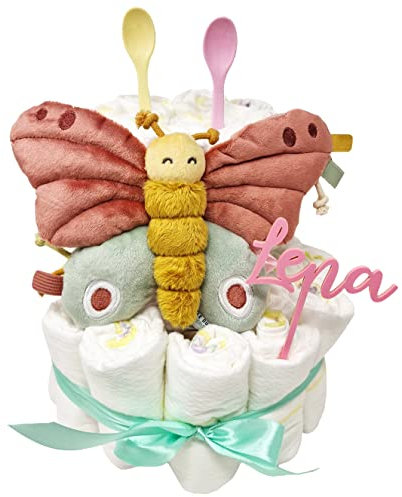Elfenstall Windeltorte Pamperstorte Little Dutch Schmetterling pink