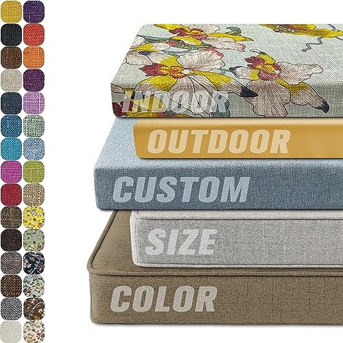 Kimgull Custom Size Bench Cushion/Bay Window Seat Pads, Soft Garden Bench Cushion, Outdoor Washable Sofa Cushion, Non Slip Seat Mat for Patio Swing Tatami Bench (Thickness 3cm)