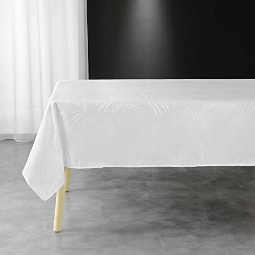 Douceur d'Intérieur, Tischdecke, rechteckig, 140 x 240 cm, Weiß, Jacquard, Feder