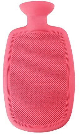 BYVOV Wärmflasche, 2 l, BPA-frei, robuster Wärmbeutel zur Schmerzlinderung für Nacken, Schultern, Wärmkompresse und Wärmetherapie, rot