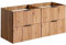 Lomadox Badmöbel Doppel Waschtischunterschrank 120cm Wotaneiche mit gerillter Front, 4 Softclose-Schubkästen, B/H/T 120/57/46 cm