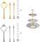 2 Sets Cake Stand Fittings Crown Style Tiered Tray Hardware for Cake Stand Zinc Alloy Cake Plate Stand Handle Table Decorations for Wedding Party Cupcake Dessert Fruit Displaying