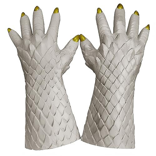 YJZQ Halloween Handschuhe Horrorr Kostüm Zubehör Monster Latex Handschuhe Zombiehandschuhe Wolf Gloves Cosplay Kostüm Untoter Monster Latexhandschuhe Hot Dog Finger Handschuhe
