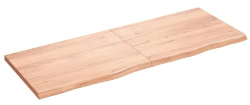 vidaXL Wandregal, Holzregal Regal Handgefertigt mit Baumkante, Wandboard Regalbrett Scharnierdesign, Bücherregal Hängeregal, Hellbraun 160x60x(2-4)cm Massivholz Eiche Behandelt