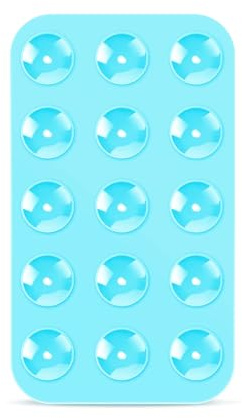 lasuroa Support Téléphone Ventouse, Double Face Silicone Ventouse Téléphone Téléphone Poignée Adhésive Polyvalent Coque de Téléphone à Ventouse pour Douche Miroir Voiture Selfies (Bleu Clair)