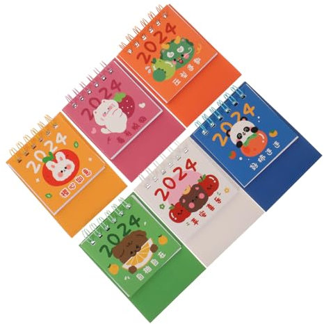 NOLITOY 18 Stück 2024 Mini Tischkalender Miniaturkalender 2024 Spiralkalender 2024 Tischkalender Bezaubernde Tischkalender Kleine 2024-kalender Notizbuch Büro Papier Schreibtisch