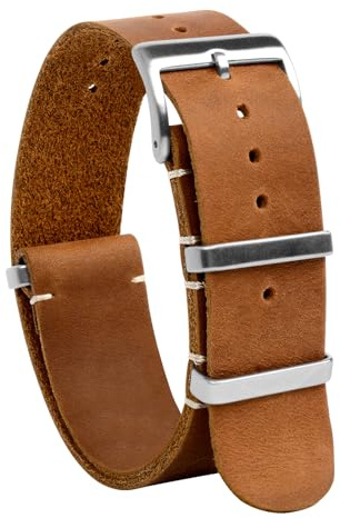 TStrap NATO Bracelet Montre Cuir – Noir Dégagement Rapide Bracelets pour Homme Femme – G10 Souple Militaire Remplacement Connectée Boucle – 18mm 20mm 22mm 24mm
