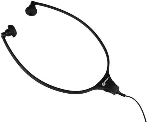 Geemarc Cuffie per ascolto stetoscopiche con connettore jack 3.5 e cavo da 2 metri, in-ear compatibili con cellulari, computer e tablet