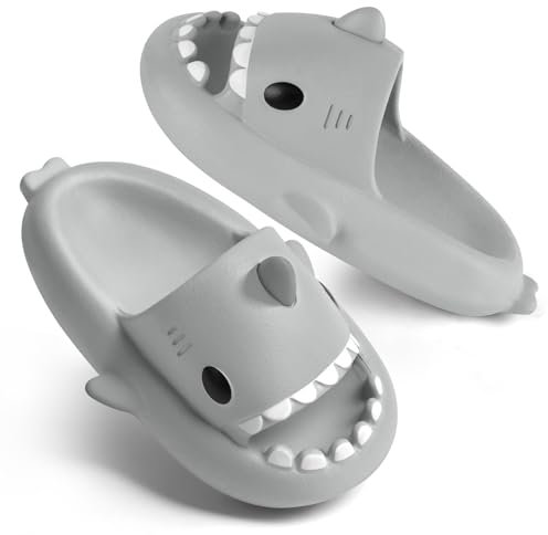 flintronic Claquettes Requin Femme Homme, Chausson Requin, Pantoufles de Requin Adulte, Pantoufles de Bain Antidérapantes, Pantoufle Requin pour Maison Piscine et Plage Confortable
