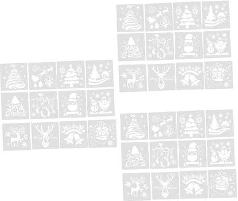 Operitacx 36 Stk Malvorlagen Weihnachts-diy-vorlage Baum Schablone Schneeflocken-schablone Krippenzubehör Sprühfarbe-schablone Diy-elch-malschablone Journal-vorlage Aushöhlen Abgeben