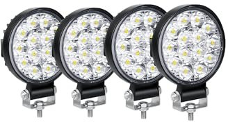 SKYWORLD LED Nebelscheinwerfer,42W Arbeitsscheinwerfer 12V 4 Stücke,Wasserdicht IP67 Offroad LED Scheinwerfer Rückfahrscheinwerfer für Bagger Traktoren Schlepper Gabelstapler ATV Lkw offroad 4x4