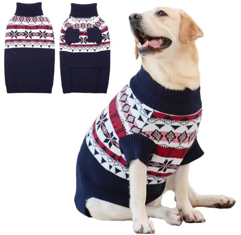 IECOii Extra Large Dog Sweater,XXXXL Hundepullover Größe Hund, 4XL Rollkragenpullover Strick Hund Pullover,Pullis Winter Warme Kleidung Hundepullover für Dobermann, Deutsche Dogge, XXXX-Large