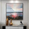 Belunara® Ölgemälde auf Leinwand Abendglühen am Horizont - Abstrakte Bilder Leinwand - Ölbilder auf Leinwand handgemalt - Leinwandbild Abstrakt - Bilder abstrakt modern