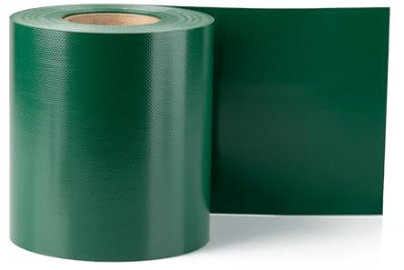 Electronicx Premium PVC Sichtschutzstreifen RAL 6005 Moosgrün | Hochwertige Zaunfolie Doppelstabmatten | 35m x 19 cm | 650g/m² | UV-beständig, extra langlebig, Blickdicht, inkl. 20 Befestigungsclips