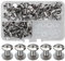 SHSMPXOY 80 Kits Vis Chicago Screws,M5*8mm Vis de Livre,Rivet a Visser de remplacement en métal pour sacs, livres, colliers, sacs à dos, laisses de chien, laisses (Argent)
