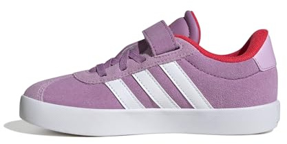 adidas VL Court 3.0 Hook and Loop Shoes Kids Chaussures, preloved Purple/FTWR White/Lucid Red, 32 EU