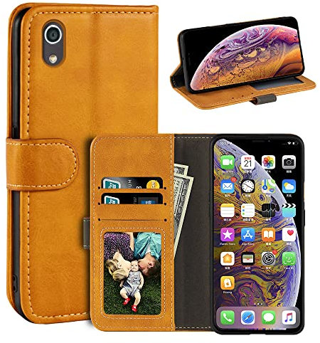Funda compatible con Kyocera Android One S4, funda magnética de piel sintética estilo cartera para teléfono de negocios, funda de moda con ranura para tarjetas y soporte para Kyocera Digno J 4G de 5