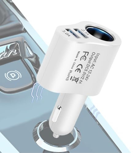 Generic Car Charger Splitter, 12V/24V Fast Dual USB Type A Charger, 80W Smart Multi-Device Charging Adapter for Trucks, Smartphones, Tablets, Cameras, MP3 Players, GPS, Recorders, Vacuums, Fridges