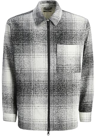 JACK & JONES Herren Jcocover Boucle Zip Overshirt Jcocover Boucle Zip Overshirt (1er Pack)