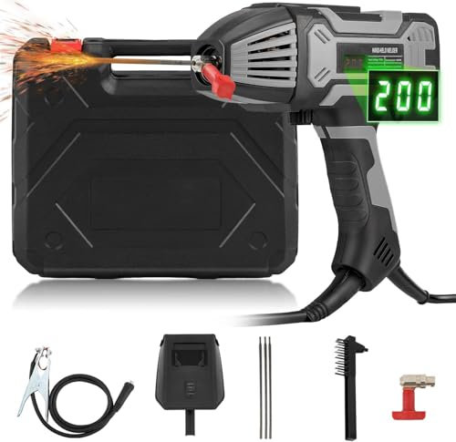 110V Soldador al Arco, Soldador de Arco de Mano Portátil 20-200A con Regulación Actual, Pantalla Digital, IGBT Inverter, Pistola de Soldador Eléctrico ARC 1/16-1/8