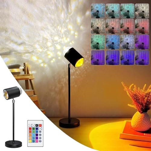 16 RGB Farben Sunset Lamp,Sonnenuntergang Lampe,Sonnenlicht Lampe,USB-Anschluss Sonnenlicht LED Projektor,360 ° Drehbares Romantisches Vision-Stimmungslicht für Fotografie, Selfie,Wohnzimmer Deko
