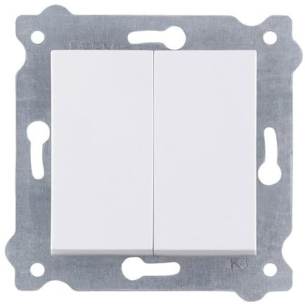 EXEN - Lichtschalter Unterputz 2-fach - Doppelschalter Weiß - All-in-One Kompatibel mit Serien KARELL/ODAK/COMFORT von Marke EXEN - 202/01E