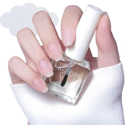 2 In 1 Water-Based Clear Nail Polish,Clear Nail Polish,Cl-ear Nails Varnish,Quick Dry,Waterproof And Scratch Resistant,No Baking Required,Strengthen And Thicken,Long Lasting Glossy,For Women Diy Home