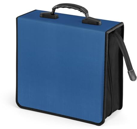 LN COZY CORNER 240 Capacity CD Case Portable Blu-ray/DVD/VCD Binder Storage Wallet with Zipper & Handle, Large Protective Sleeves Media Holder for Dis Car Office Home Blue