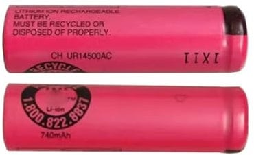 2PCS UR14500AC 3.7V 740mAh Batteria di ricambio - Compatibile con Braun, compatibile con Oral-B Pro 2 tipo 3766 IO4 IO5 IO6 IO7 IO9 IO8 3758 3759 - Design a saldare per spazzolini elettrici(Flat head