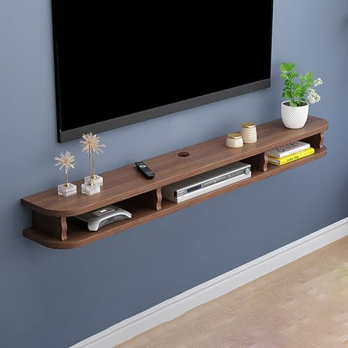 Meuble TV Mural Moderne avec Rangement - Console multimédia étroite pour téléviseur de 30 à 65 Pouces